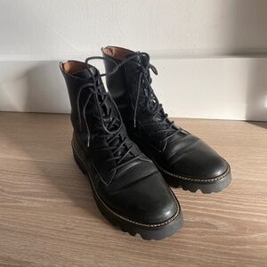 Madewell Citywalk Lugsole Lace-up Boots, Black Leather